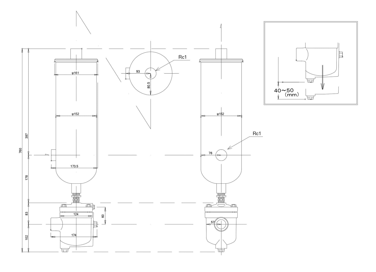 カマタテクナス　WA-2500RE　圧縮空気清浄器　ウェルエアーRE　ヘビィデューティドレン装備　最大使用流量：2500Nl/min カマタテクノス WELL AIR ウエルエアー 特殊衝突分離方式による圧縮